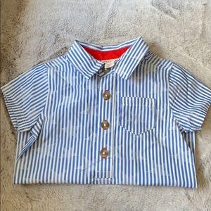 Blue and White Boy Onesie